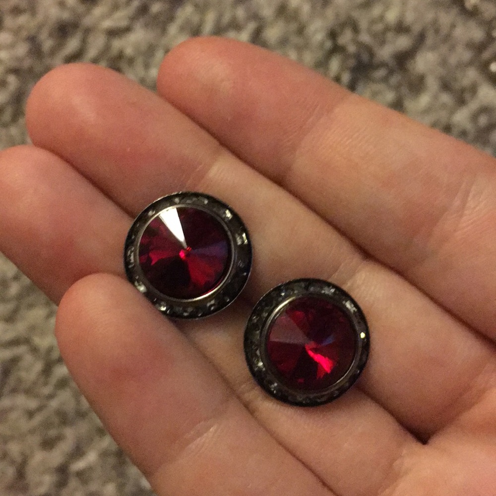 Ruby stud earrings
